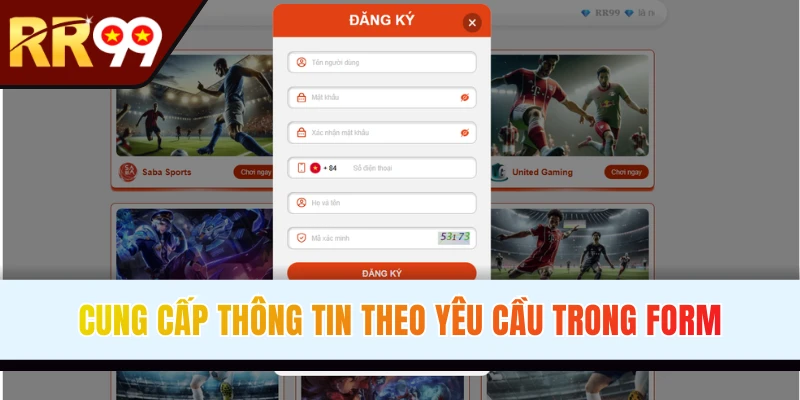 Cung cấp đầy đủ dữ liệu đăng ký sân chơi yêu cầu